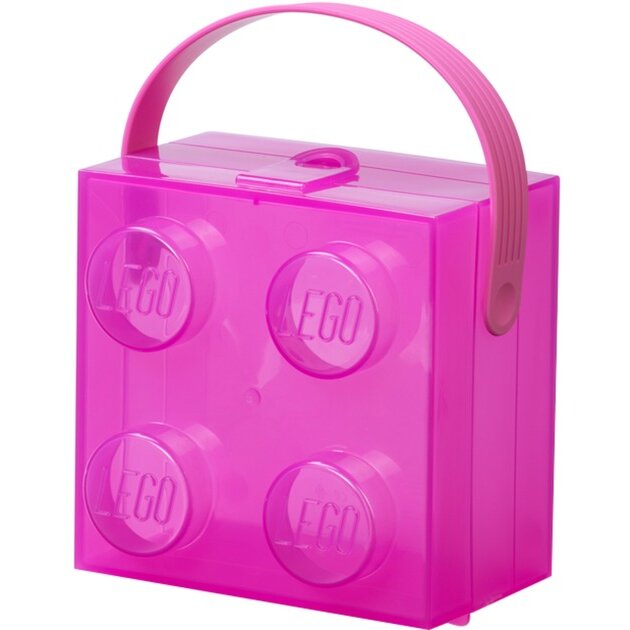 Room Copenhagen LEGO Box with Handle, Storage Box (violet/transparent)