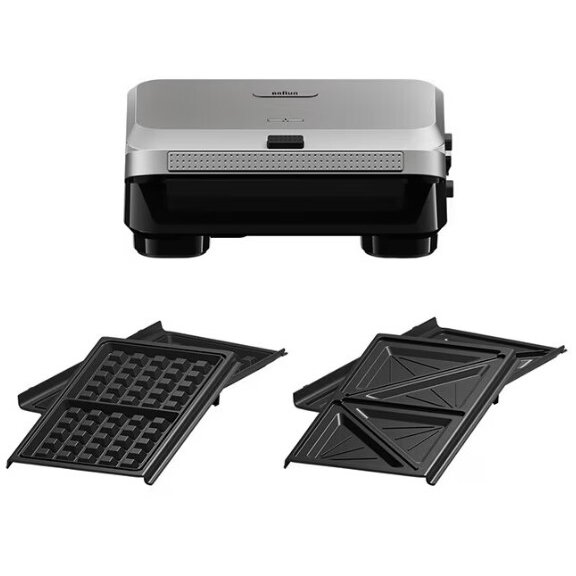 Sandwich-Maker SM5005 800W 2 Seturi Placi Detasabile Invelis Antiaderent Premium Argintiu-Negru