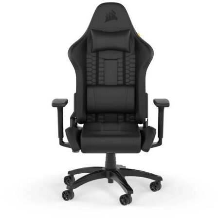 Scaun Gaming TC100 Relaxed Piele cu Tetiera Negru