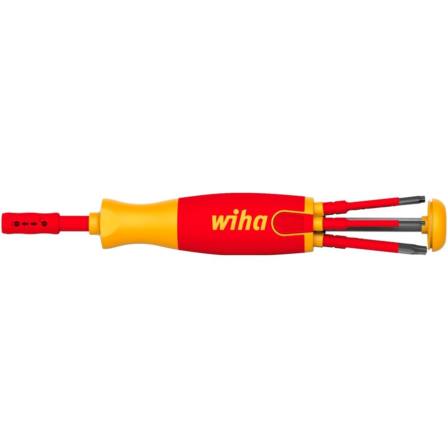 screwdriver with bit magazine LiftUp electric (red/yellow, 7 pieces)