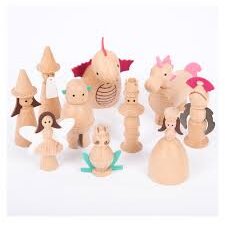 Set 10 Figurine Din Lemn Lumea Basmelor Multicolor