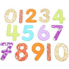 Set 14 Numere Translucide Glitter Pentru Tablete Si Mese Luminoase Multicolor