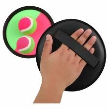 Set 2 Palete Cu Minge Si Arici Model Arunca Si Prinde Prindere Velcro Roz Verde 18 cm Diametru Catch  Toss Ball