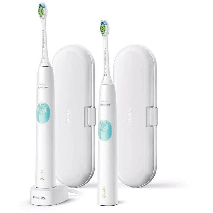 Set 2 Periute De Dinti Electrice Series 4300 HX6807/35 Sonicare ProtectiveClean 62000 Miscari de Curatare/Minut 2 Intensitati Alb