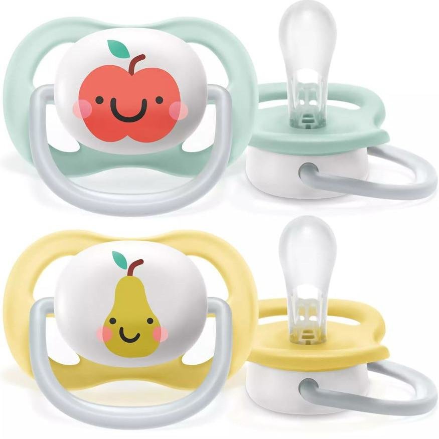 Set 2 Suzete SCF080/17 Ultra Air Pacifier 0-6 luni Ortodontice Fara BPA Mar/Para