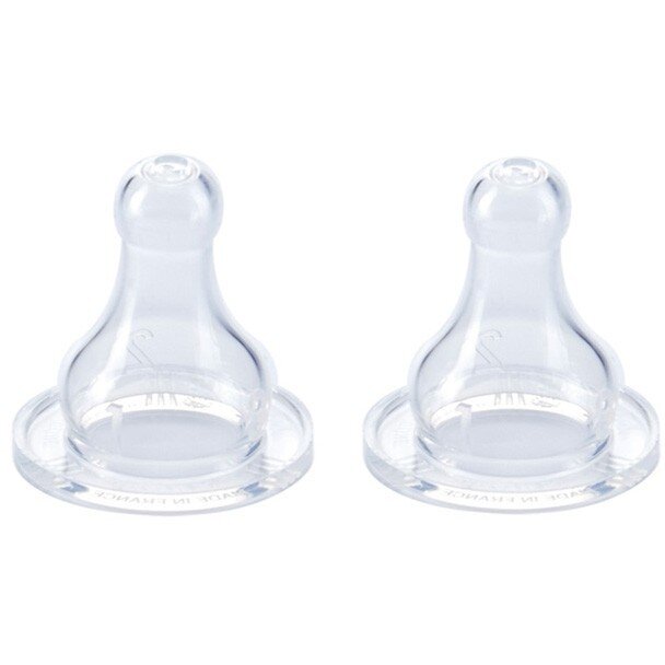 Set 2 Tetine Silicon Cu Debit Variabil 0 - 18luni Transparent