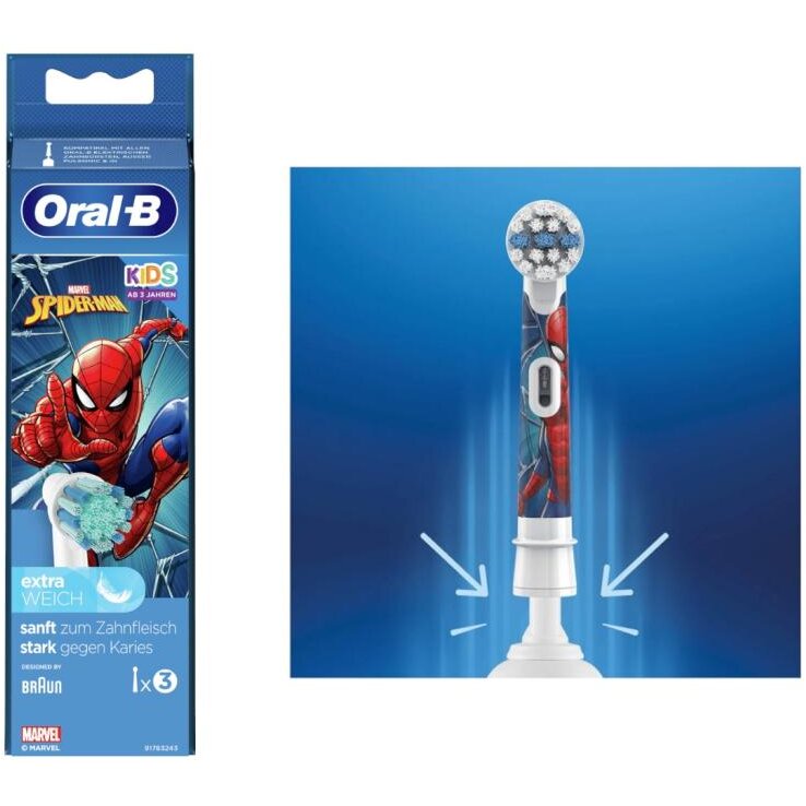 Set 3 Capete de Rezerva Spiderman pentru Periute Electrice Multicolor