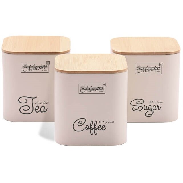 Set 3 Piese Recipiente MR-1775-3S-IVORY Zahar Cafea Ceai Fildes