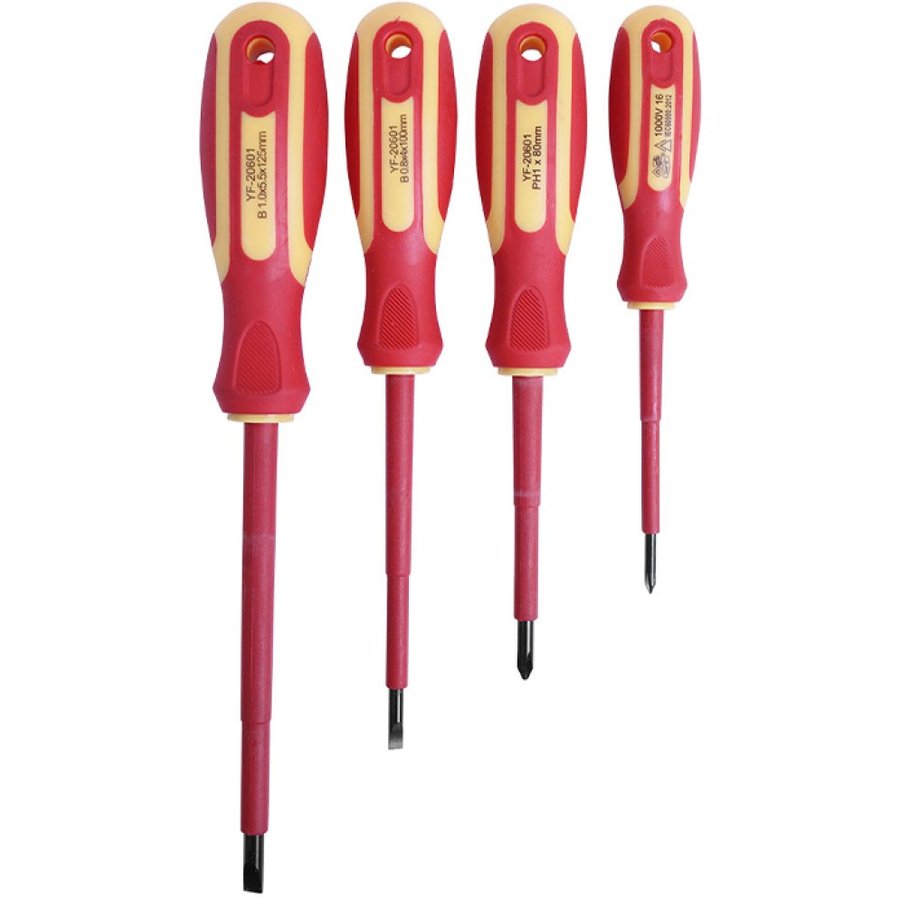 Set 4 Surubelnite VDE 1000V HY-59402 Drept Cruce Crom Galben/Rosu