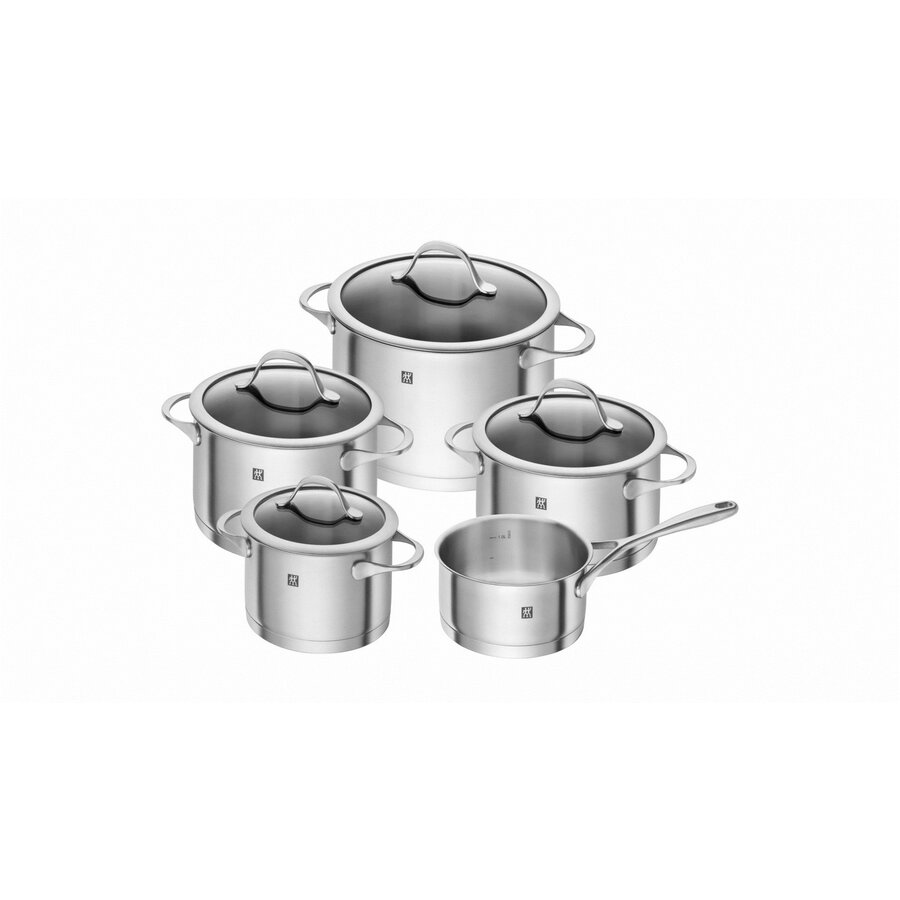Set 5 Oale Inox + 5 Capace Aluminiu
