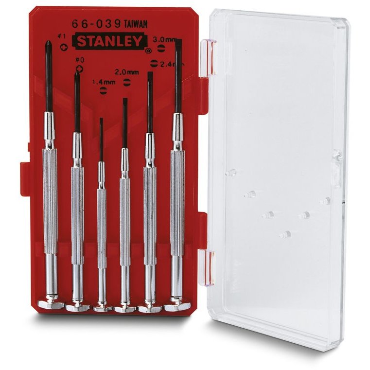 Set 6 Surubelnite De Precizie PH1.4 / PH2 / PH2.4 / PH3 / PZ0 / PZ1 Argintiu/Negru