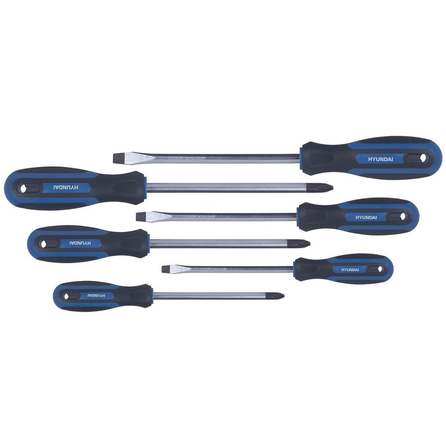 Set 6 Surubelnite HY-59407 Drept Cruce Cromat Negru/Albastru