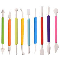 Set 9 Forme Modelaj Plastilina Unelte Modelare Pasta Lut Sau Ceara Capat Dublu Multicolor