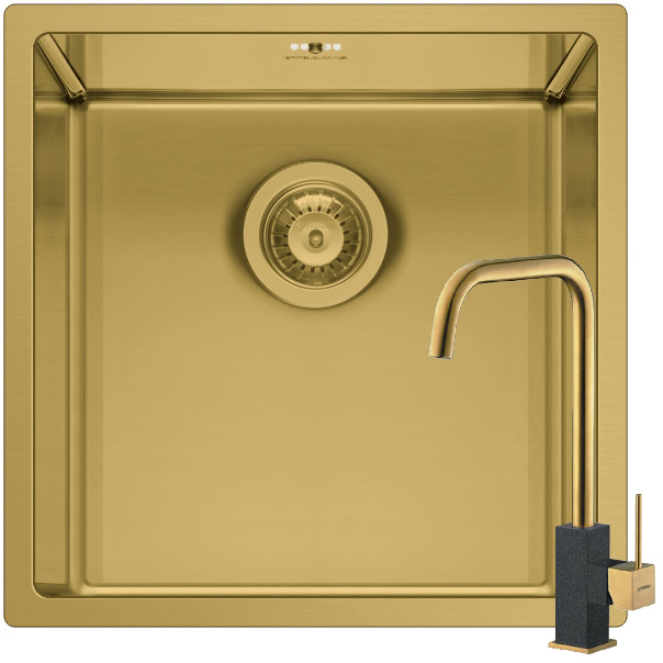 Set Chiuveta  Astris Colora Baterie Adelita   Inox Auriu