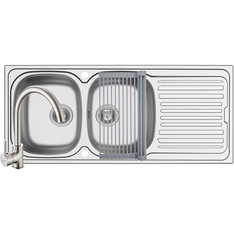 Set Chiuveta Aurora 116 SM Baterie Bello Crom si Roll Up