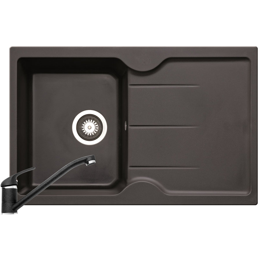 Set chiuveta granit PORTOS si baterie ASALIA Negru