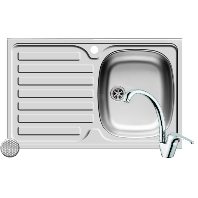 Set Chiuveta INTL  DR LN Baterie Sereno Inox Crom