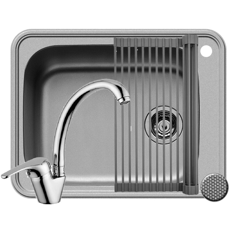 Set Chiuveta Space Plus 1B LN Baterie Serano Crom si Roll Up Inox