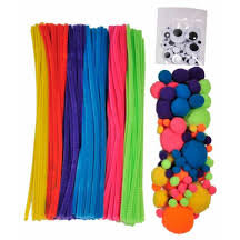 Set Creatie Cu Accesorii Craft 300 Buc Cu Sarma Plusata Pompon Si Ochisori