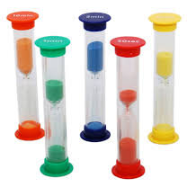 Set De 5 Miniclepsidre Cu Nisip Colorat Si Cronometrare Diferita