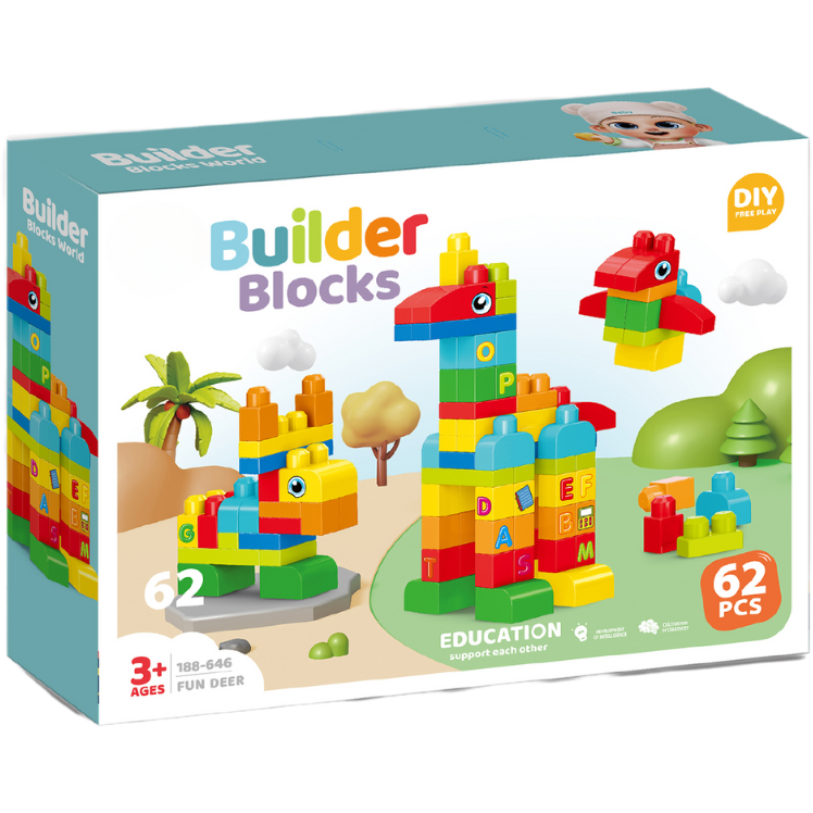 Set de Constructie Animalute 62 Piese 3 Ani+ Multicolor