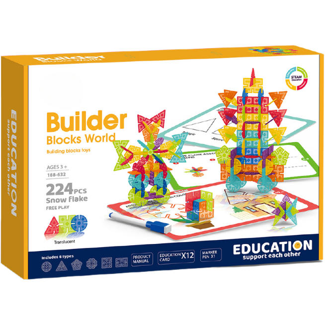 Set de Constructie Fulgi De Zapada 224 Piese 3 Ani+ Multicolor