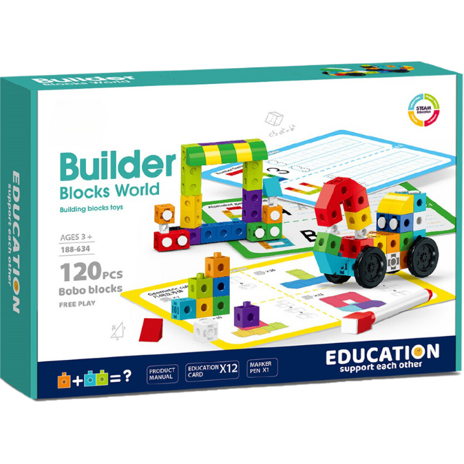 Set de Constructie Invatam si Ne Distram 120 Piese 3 Ani+ Multicolor