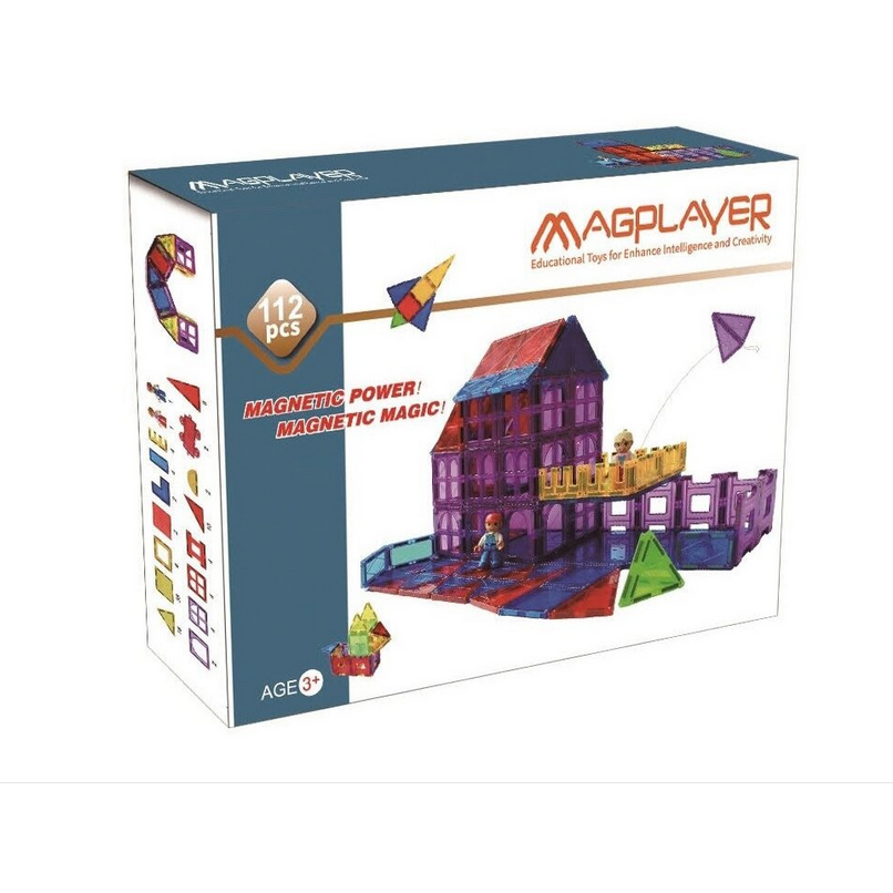 Set de constructie magnetic 112 piese