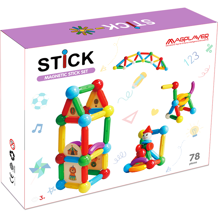 Set de Constructie Magnetic Stick 78 Piese