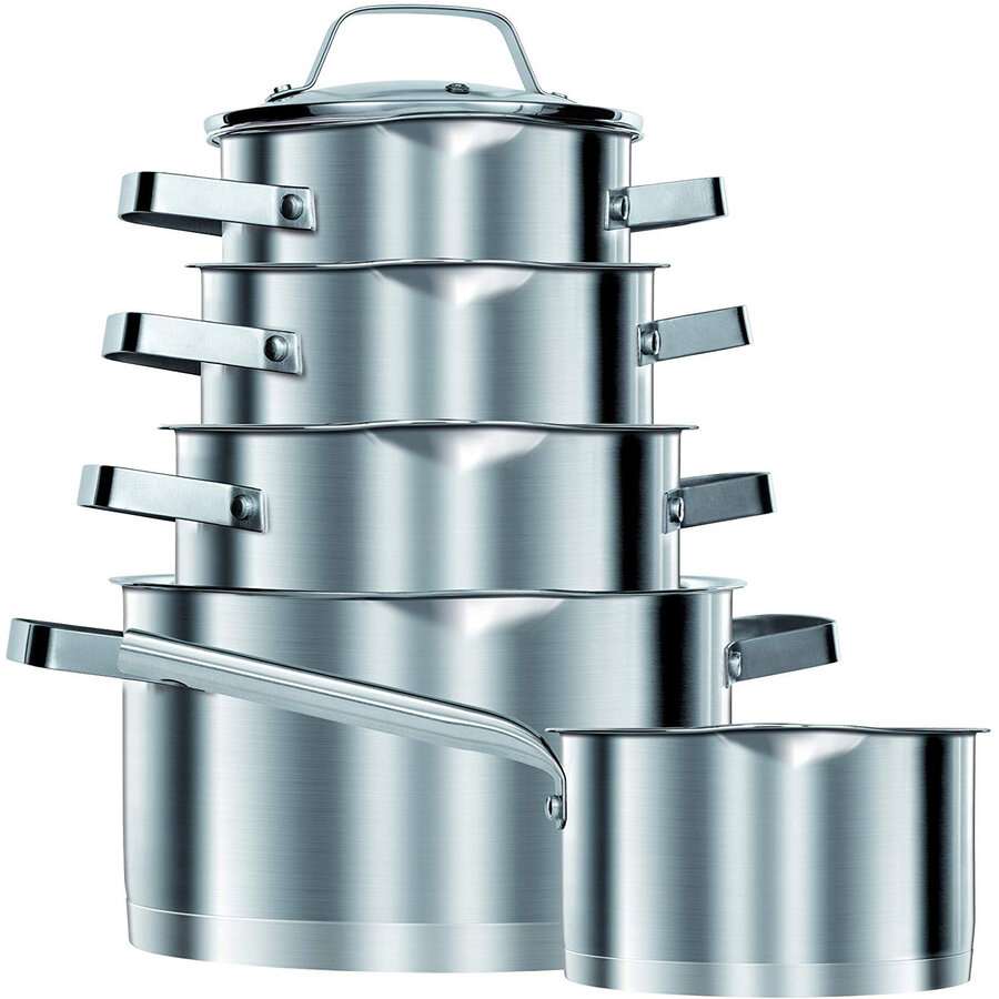 Set De Oale MGK-10 10 Piese Inductie Argintiu