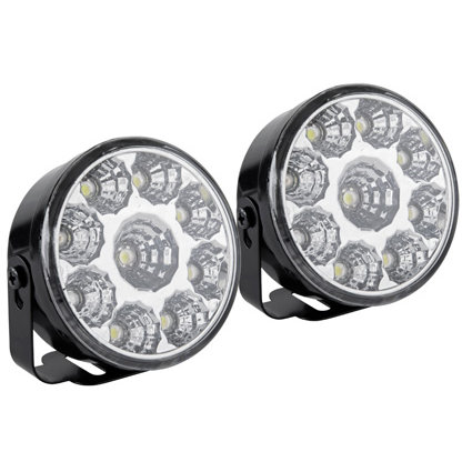 Set Lumini Auto de Zi 9W 12VDC Negru/Transparent