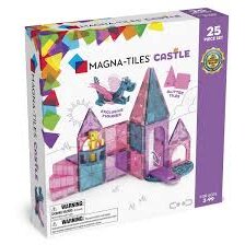 Set Magnetic De Construit Cu 25 Piese Model Castel Pastel
