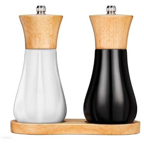 Set Rasnite Sare si Piper SMP-9 cu Suport Inclus Alb/Negru