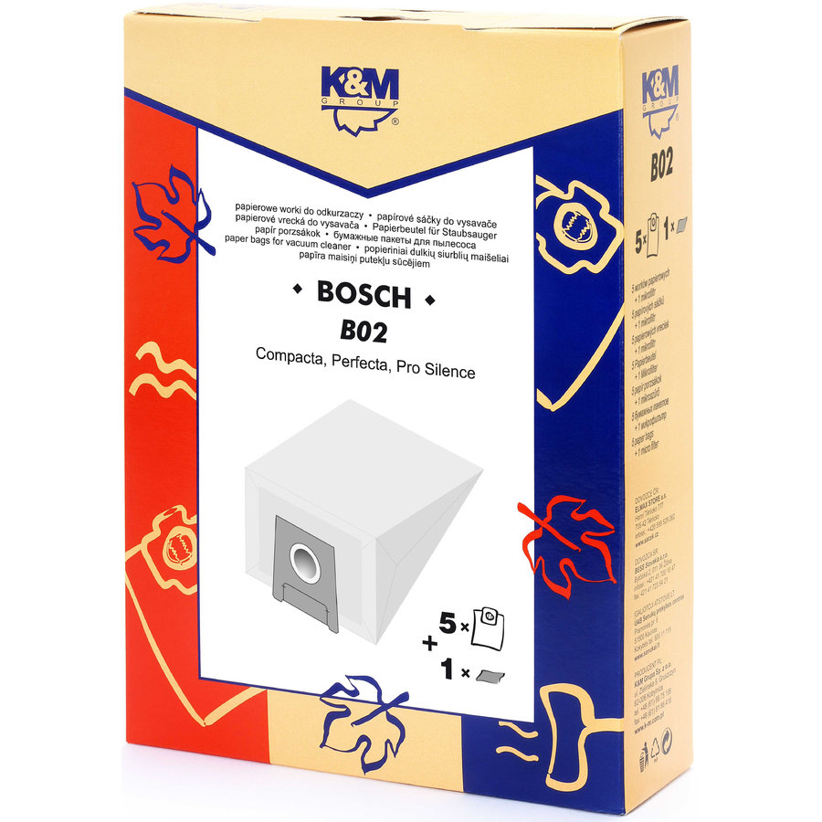 Set Saci Aspirator Hartie 5 Saci plus 1 Filtru pentru Bosch/Siemens typ E D G