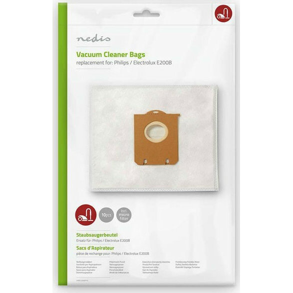 Set Saci Aspirator Inlocuitor pentru Philips / Electrolux E200B 10 Bucati Alb