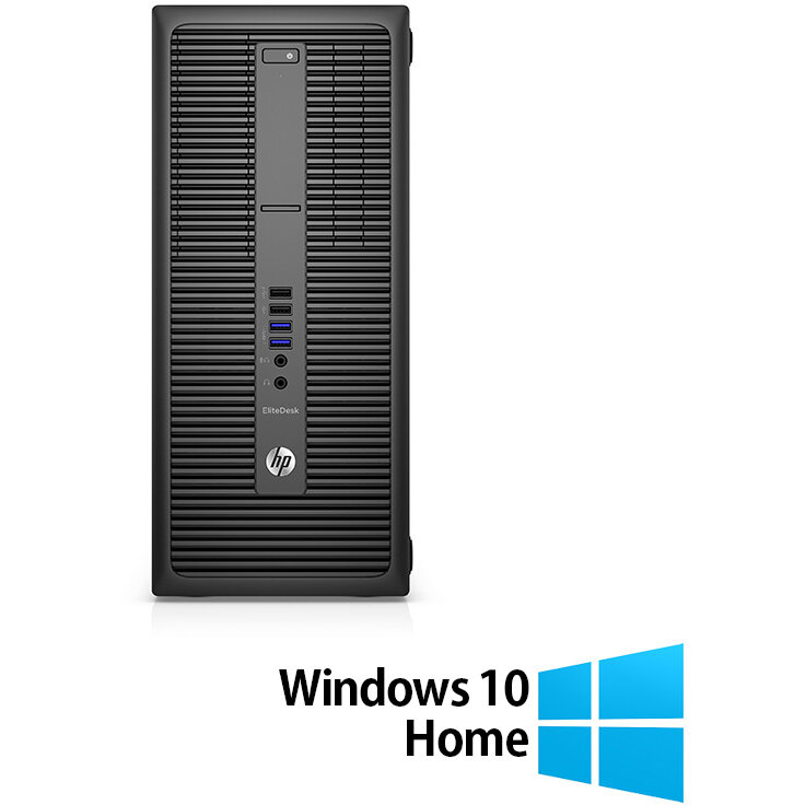 Sistem desktop Refurbished EliteDesk 800 G2 Intel Core i5-6500 8GB 256GB SSD Windows 10 Home Black