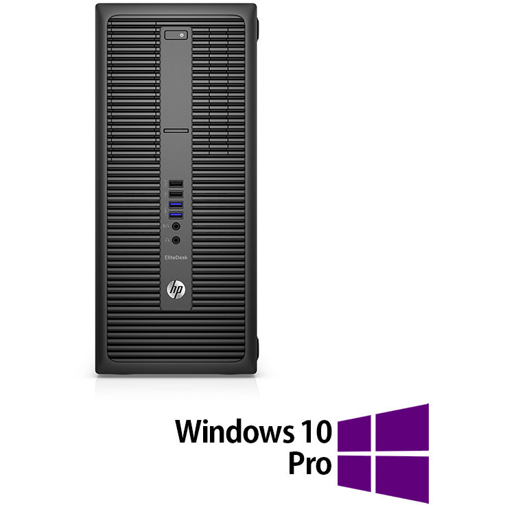 Sistem desktop Refurbished EliteDesk 800 G2 Intel Core i5-6500 8GB 256GB SSD Windows 10 Pro Black