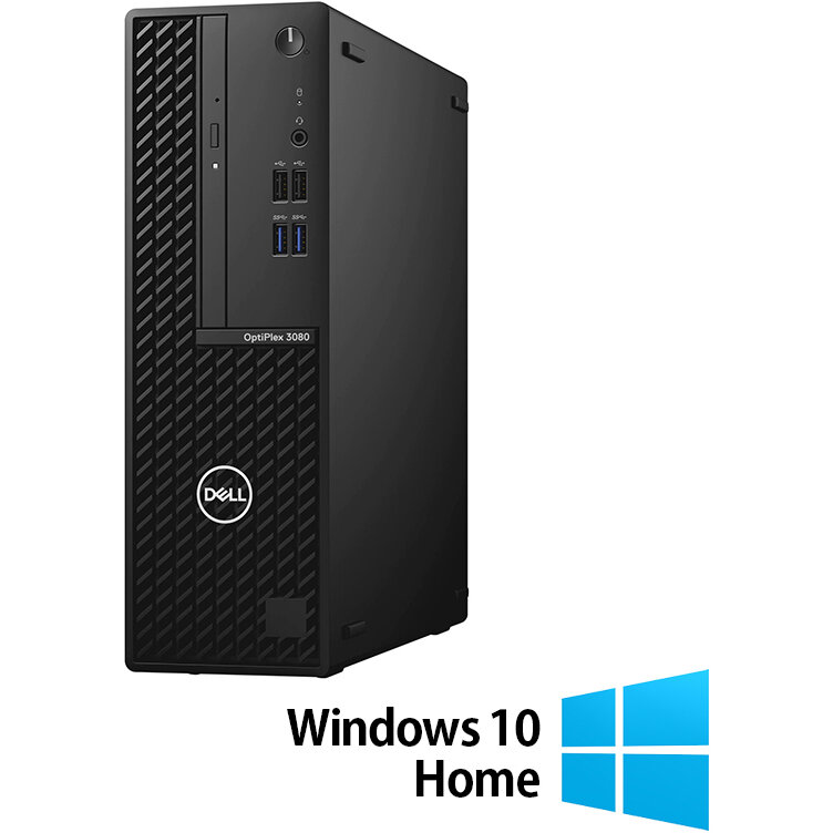 Sistem desktop Refurbished OptiPlex 3080 Intel Core i3-10105 8GB 256GB SSD Windows 10 Home Black
