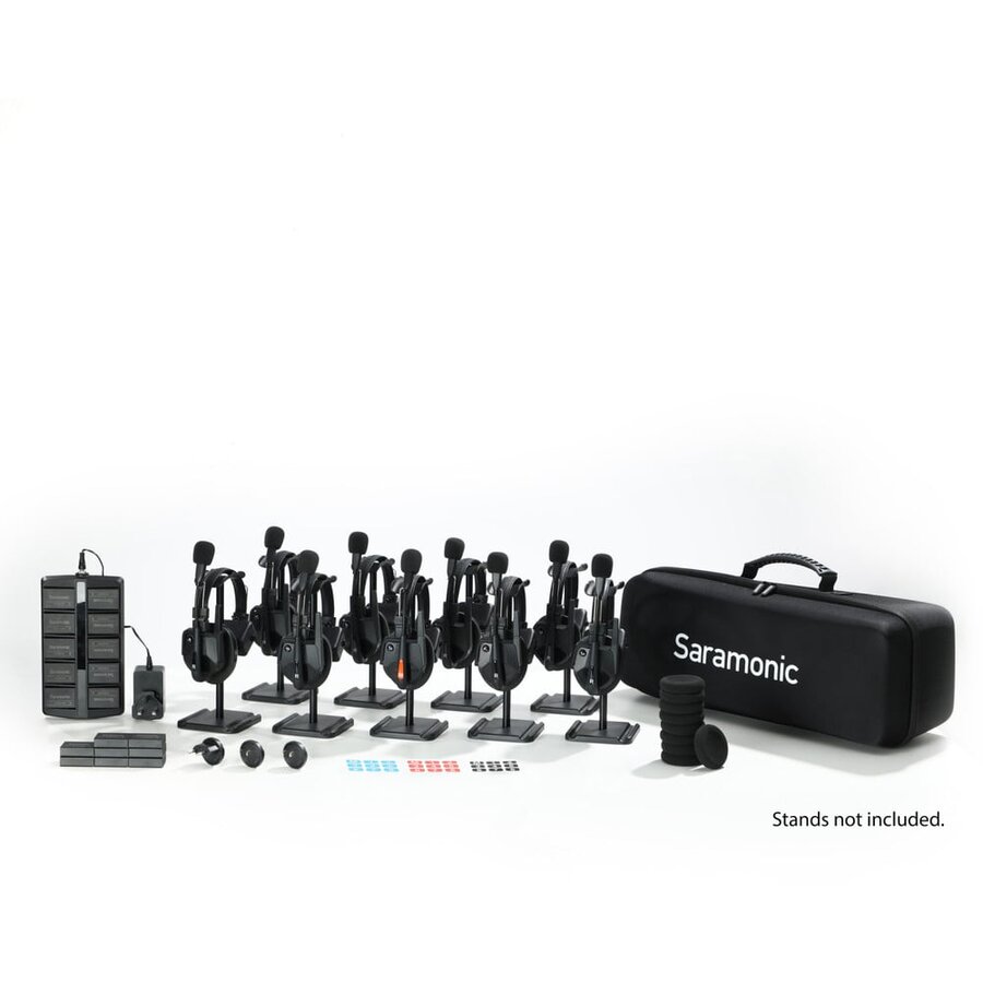 Sistem Intercom Wireless pentru 9 Persoane WiTalk9 WT9S Full-Duplex 1.9GHz Casti Single-ear Negru