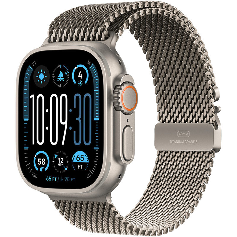 Smartwatch Watch Ultra2 v2 Cellular 49mm Natural Titanium Case Natural Titanium Milanese Loop M