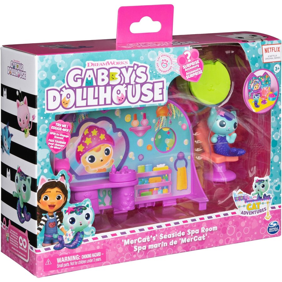 Spin Master Gabby's Dollhouse Deluxe Room Playset - Wellness Room with Meerkat, Play Figure