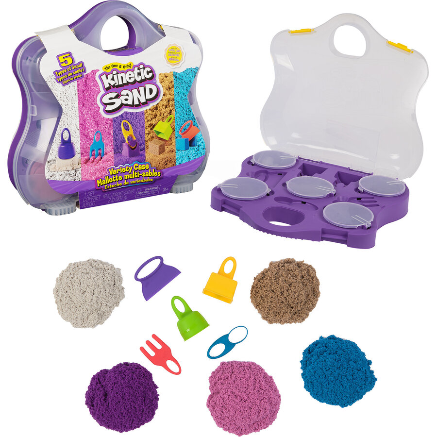 Spin Master Kinetic Sand - Color Play Case, Play Sand
