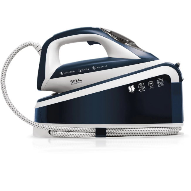 Statie de calcat ROYAL STEAM CARE BLUE 3000W Auto-curatare talpa invelis Ceramic Alb/ Albastru