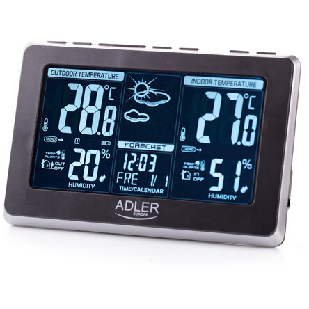Statie meteo AD 1175 termometru interior-exterior ceas alarma