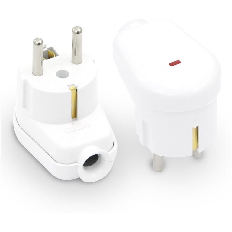 Stecher Shuko cu Iesire Laterala WT-16U/S Martor LED Alb