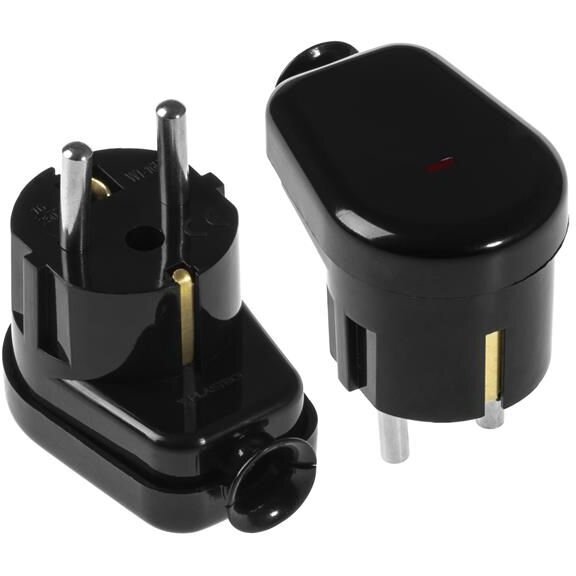 Stecher Shuko cu Iesire Laterala WT-16U/S Martor LED Negru