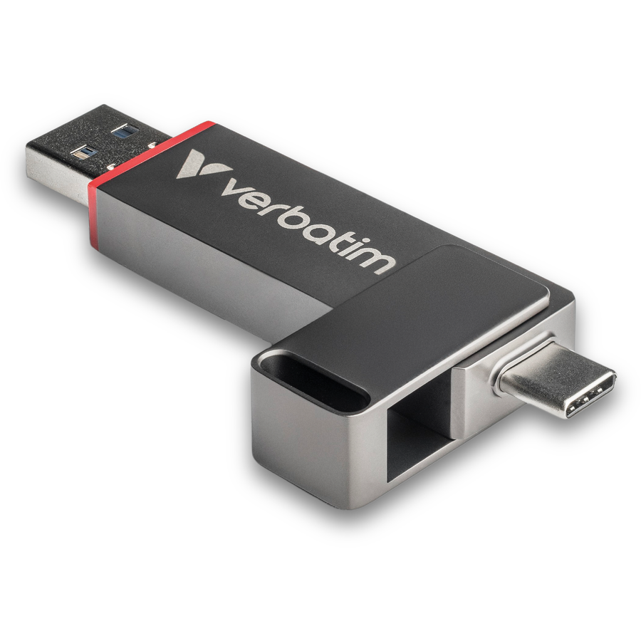 Stick Memorie Conectivitate Dubla 128GB USB-C  USB-A USB 3.2 Gen 1 Performanta Nivel SSD Gri