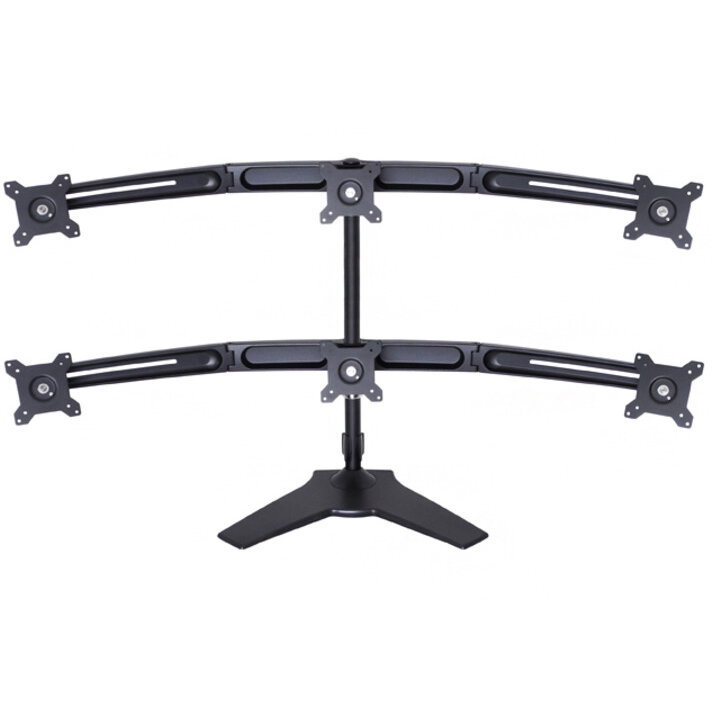Suport Monitor 6 Monitoare Birou 15-24inch Negru