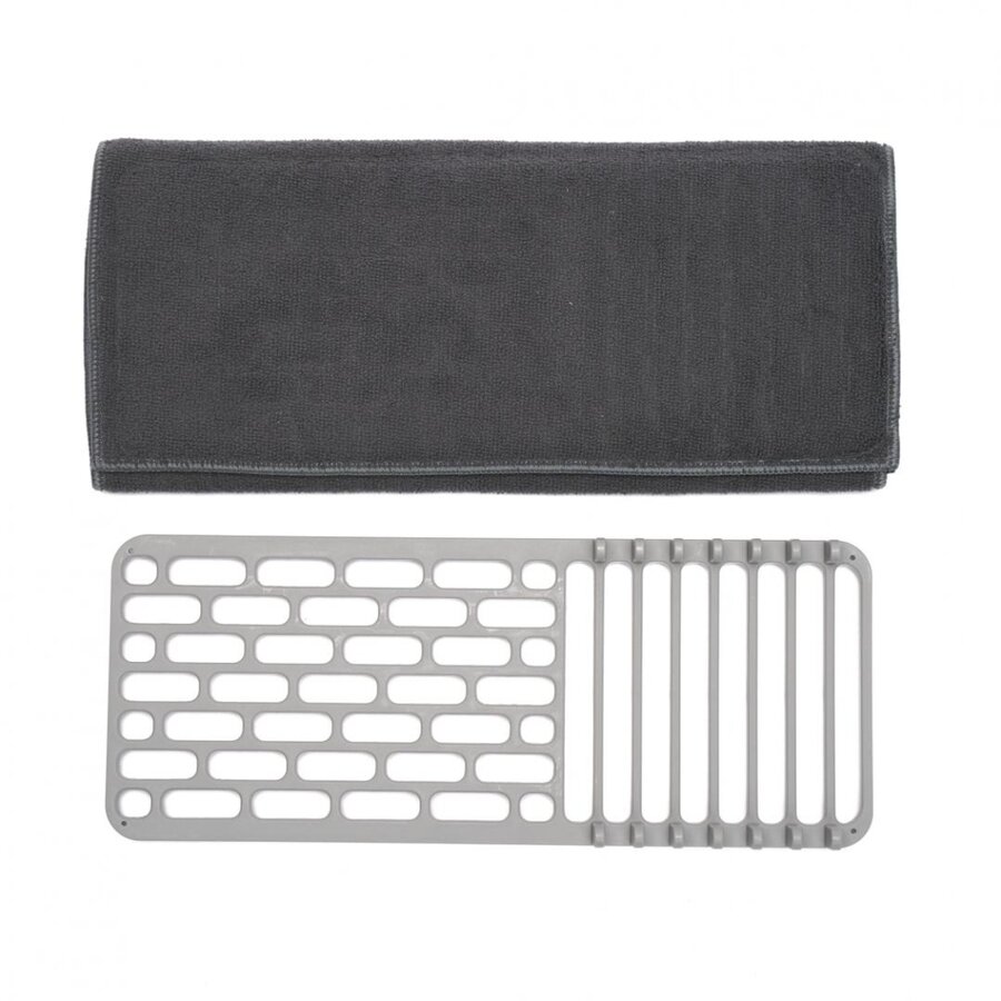 Suport Scurgator de Vase HR-DSHTWL-SML cu Covoras Mic Gri