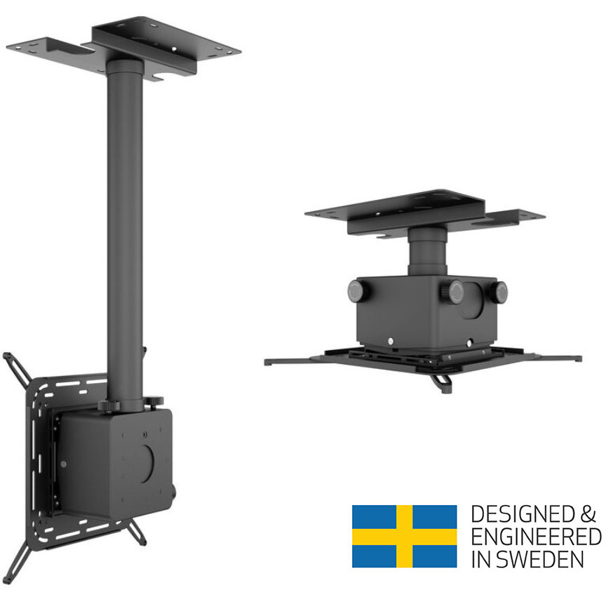 Suport Videoproiector Tavan MB-0587 Reglabil Inaltime Inclinare Laterala 90grade 40kg Negru